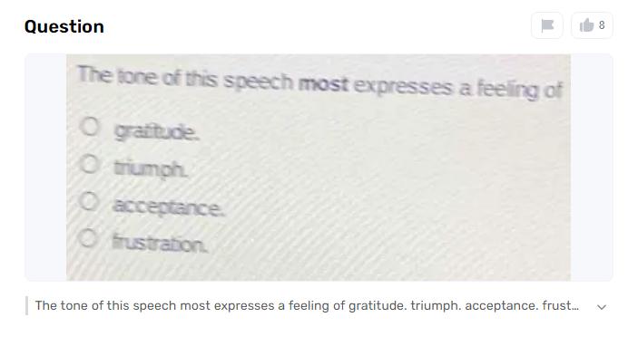 How does the Speech Convey a Tone of Gratitude, Triumph, Acceptance, or Frustration?